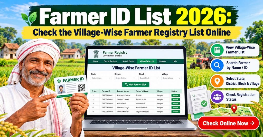 Farmer ID List 2026 Check the Village-Wise Farmer Registry List Online