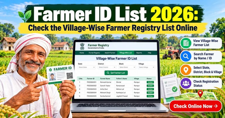 Farmer ID List 2026 Check the Village-Wise Farmer Registry List Online